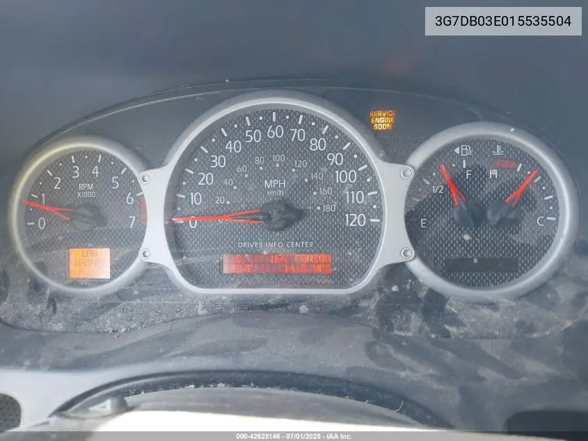 2001 Pontiac Aztek Gt VIN: 3G7DB03E015535504 Lot: 42625146