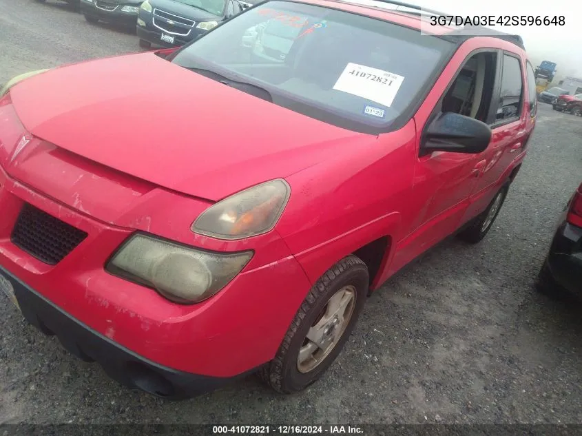 2002 Pontiac Aztek VIN: 3G7DA03E42S596648 Lot: 41072821