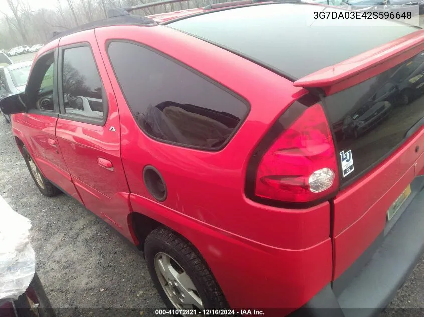 2002 Pontiac Aztek VIN: 3G7DA03E42S596648 Lot: 41072821