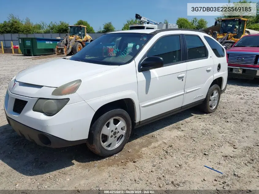 2002 Pontiac Aztek VIN: 3G7DB03E22S569185 Lot: 42122413