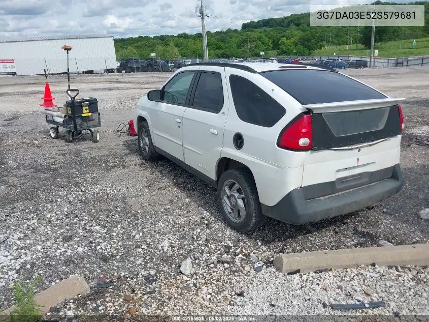 2002 Pontiac Aztek VIN: 3G7DA03E52S579681 Lot: 42165625