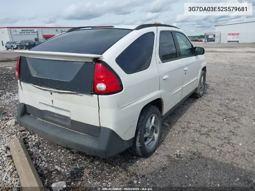 2002 Pontiac Aztek VIN: 3G7DA03E52S579681 Lot: 42165625