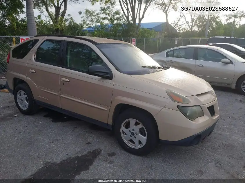2002 Pontiac Aztek VIN: 3G7DA03E02S588627 Lot: 42282176