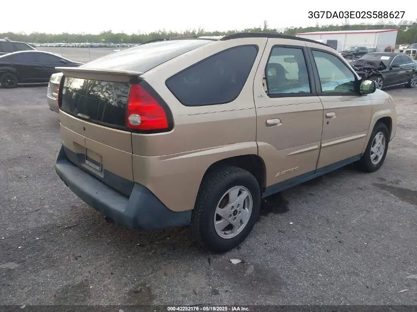 2002 Pontiac Aztek VIN: 3G7DA03E02S588627 Lot: 42282176