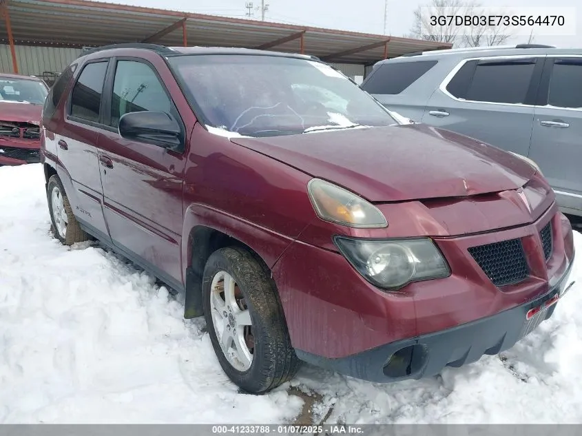 2003 Pontiac Aztek VIN: 3G7DB03E73S564470 Lot: 41233788