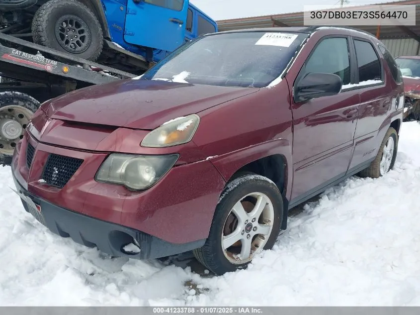 2003 Pontiac Aztek VIN: 3G7DB03E73S564470 Lot: 41233788