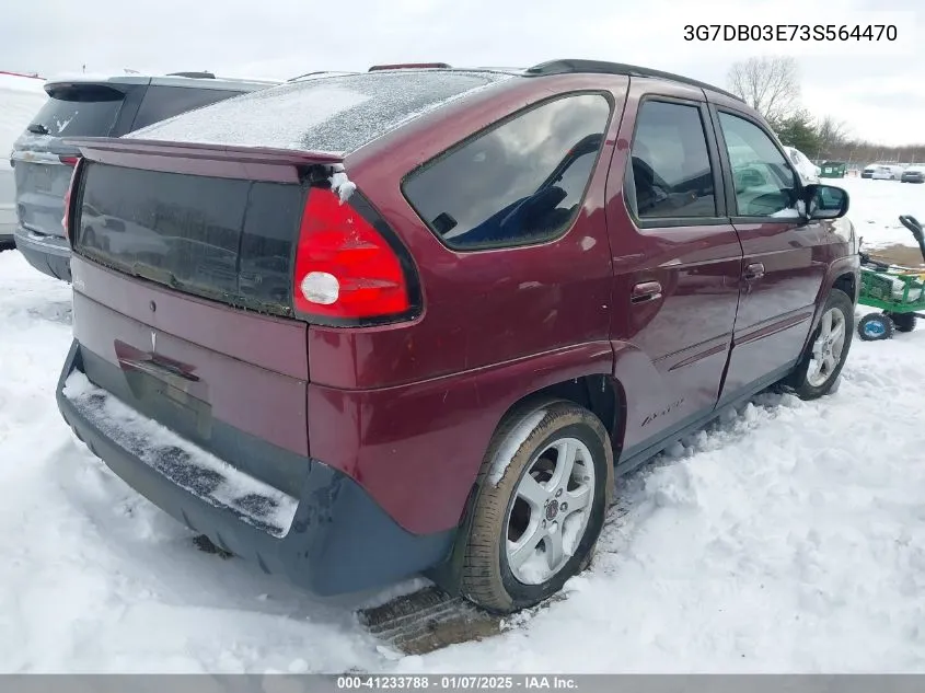 2003 Pontiac Aztek VIN: 3G7DB03E73S564470 Lot: 41233788
