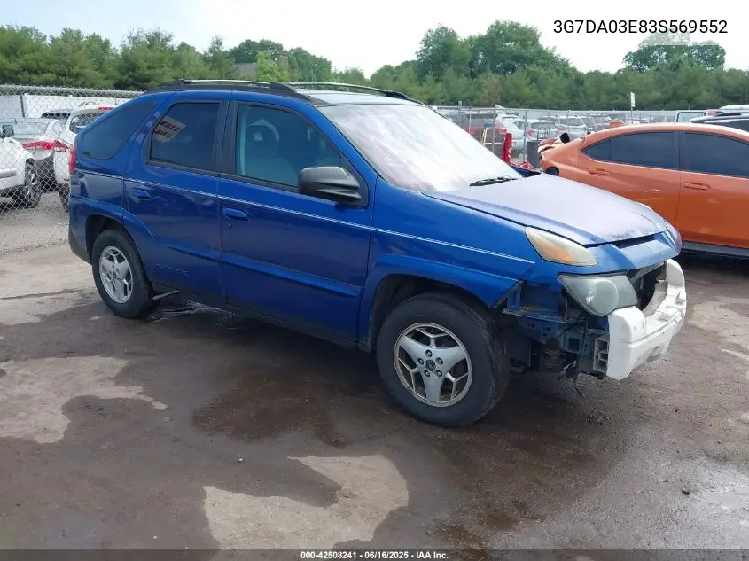2003 Pontiac Aztek VIN: 3G7DA03E83S569552 Lot: 42508241
