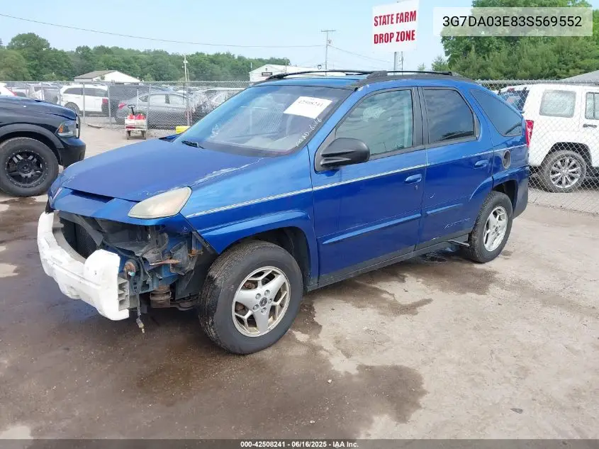 2003 Pontiac Aztek VIN: 3G7DA03E83S569552 Lot: 42508241