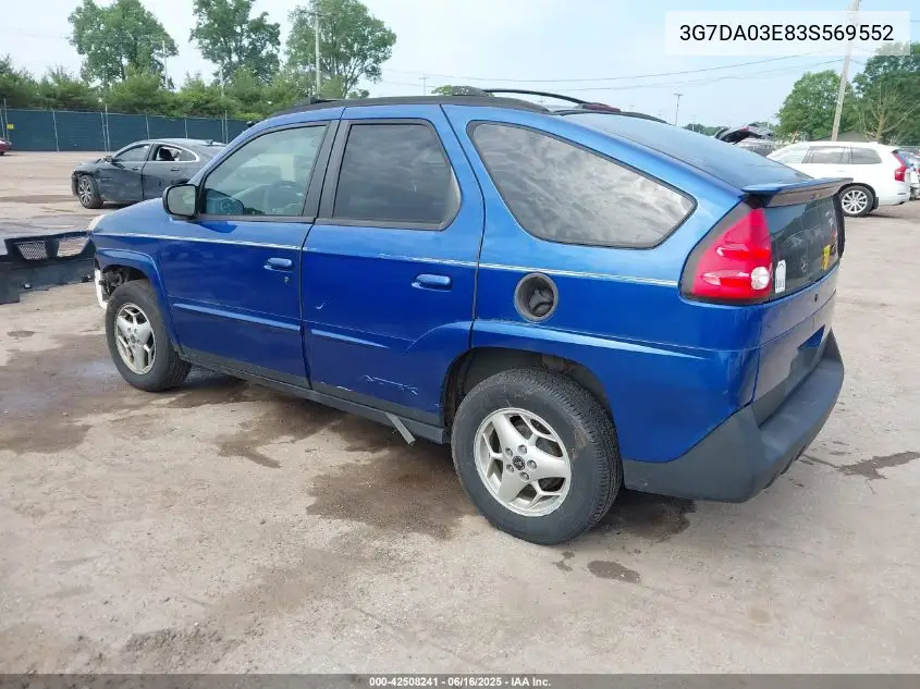 2003 Pontiac Aztek VIN: 3G7DA03E83S569552 Lot: 42508241