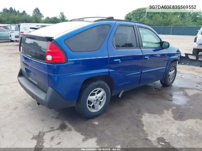 2003 Pontiac Aztek VIN: 3G7DA03E83S569552 Lot: 42508241