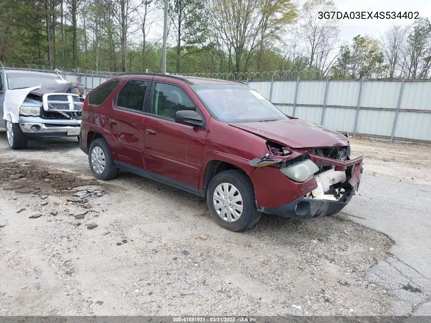 2004 Pontiac Aztek VIN: 3G7DA03EX4S534402 Lot: 41881931
