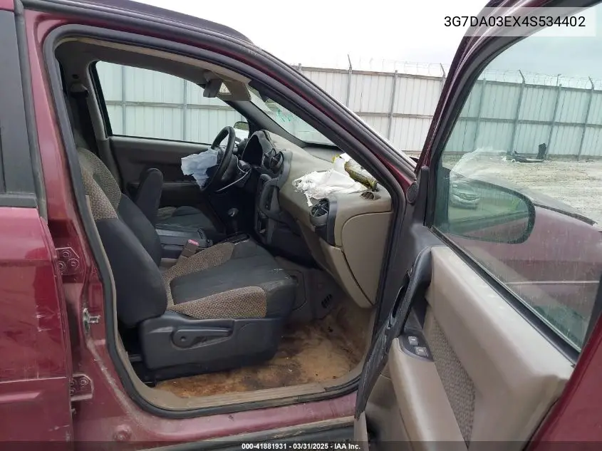 2004 Pontiac Aztek VIN: 3G7DA03EX4S534402 Lot: 41881931
