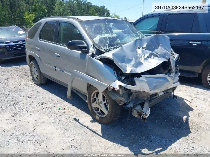 2004 Pontiac Aztek VIN: 3G7DA03E34S562137 Lot: 42002977