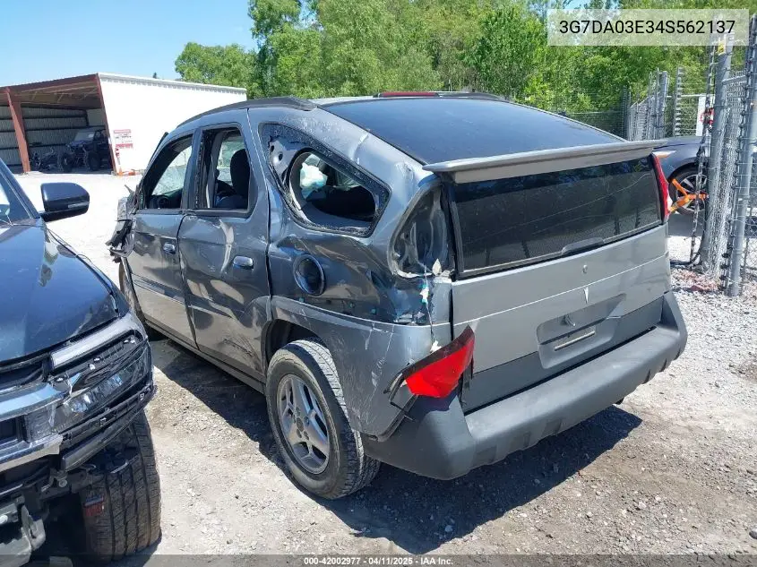 2004 Pontiac Aztek VIN: 3G7DA03E34S562137 Lot: 42002977