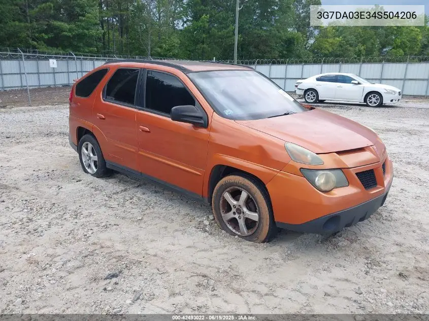 2004 Pontiac Aztek VIN: 3G7DA03E34S504206 Lot: 42493022
