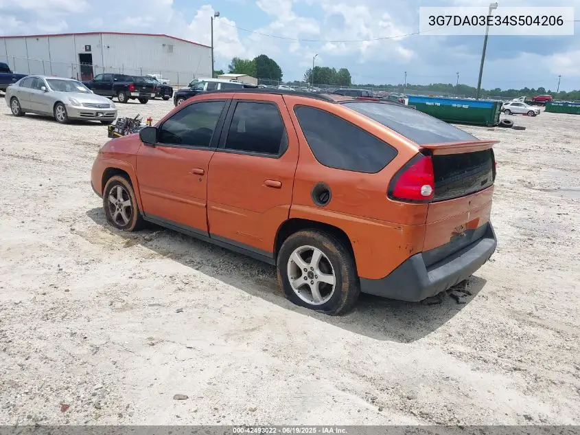 2004 Pontiac Aztek VIN: 3G7DA03E34S504206 Lot: 42493022