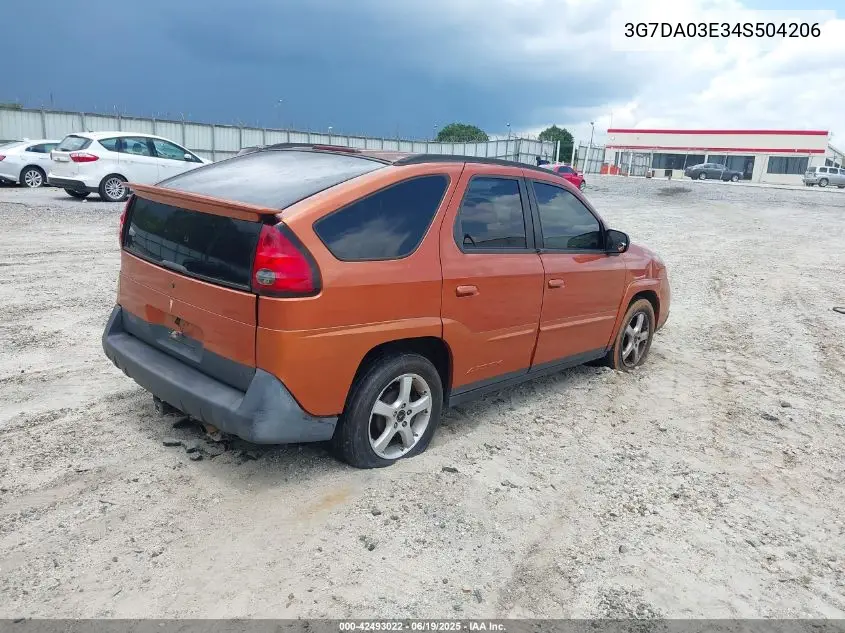 2004 Pontiac Aztek VIN: 3G7DA03E34S504206 Lot: 42493022