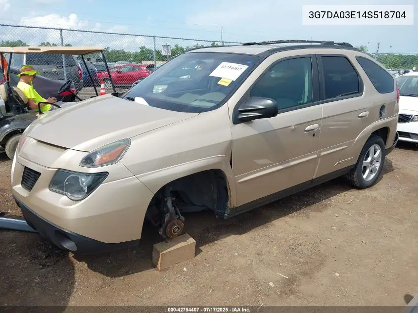2004 Pontiac Aztek VIN: 3G7DA03E14S518704 Lot: 42754407