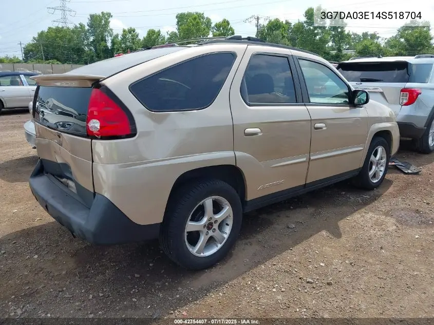 2004 Pontiac Aztek VIN: 3G7DA03E14S518704 Lot: 42754407