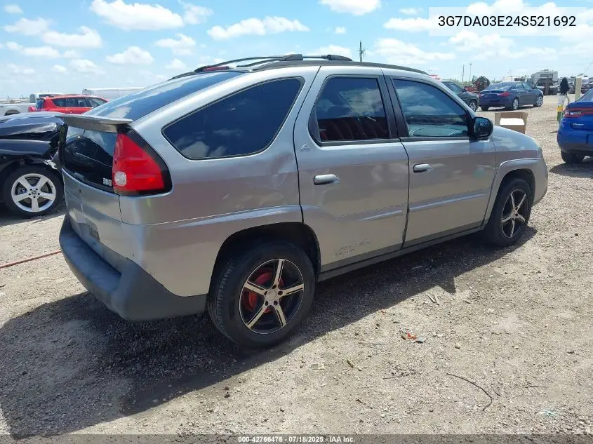 2004 Pontiac Aztek VIN: 3G7DA03E24S521692 Lot: 42766476