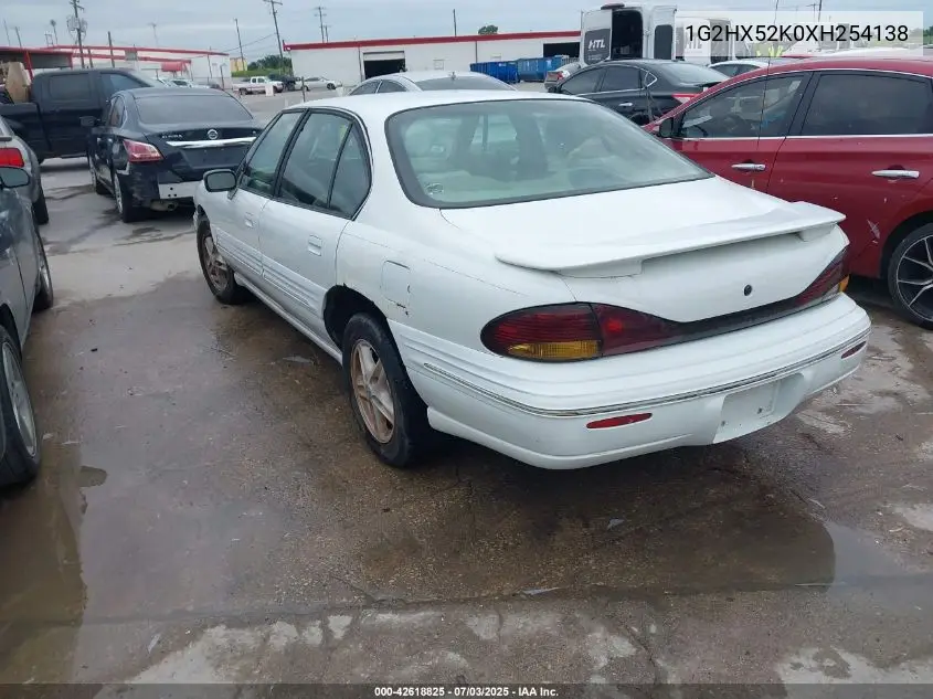 1999 Pontiac Bonneville Se VIN: 1G2HX52K0XH254138 Lot: 42618825