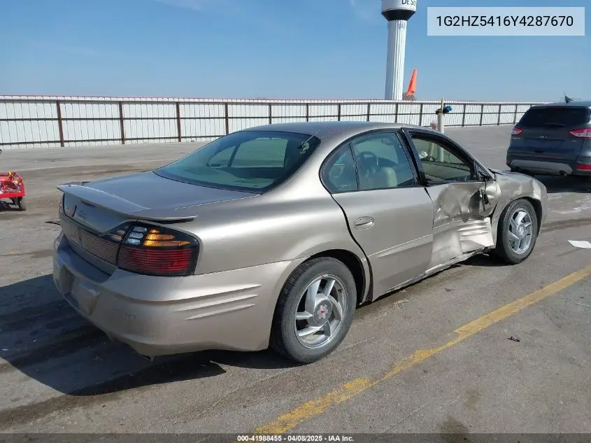 2000 Pontiac Bonneville Ssei VIN: 1G2HZ5416Y4287670 Lot: 41988455
