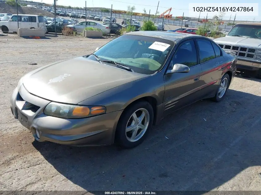 2000 Pontiac Bonneville Ssei VIN: 1G2HZ5416Y4247864 Lot: 42437092