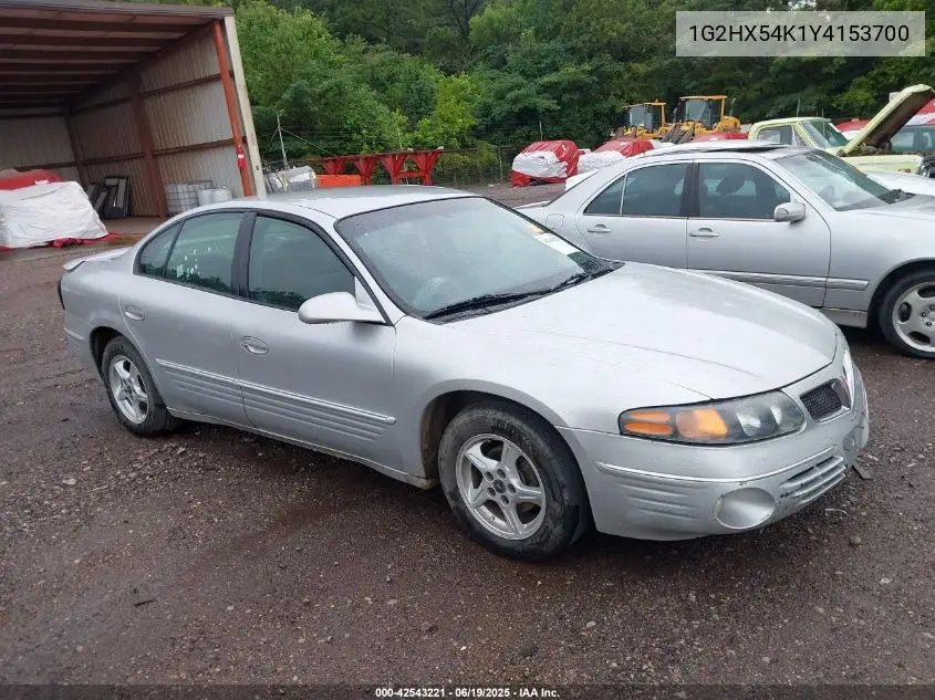 2000 Pontiac Bonneville Se VIN: 1G2HX54K1Y4153700 Lot: 42543221