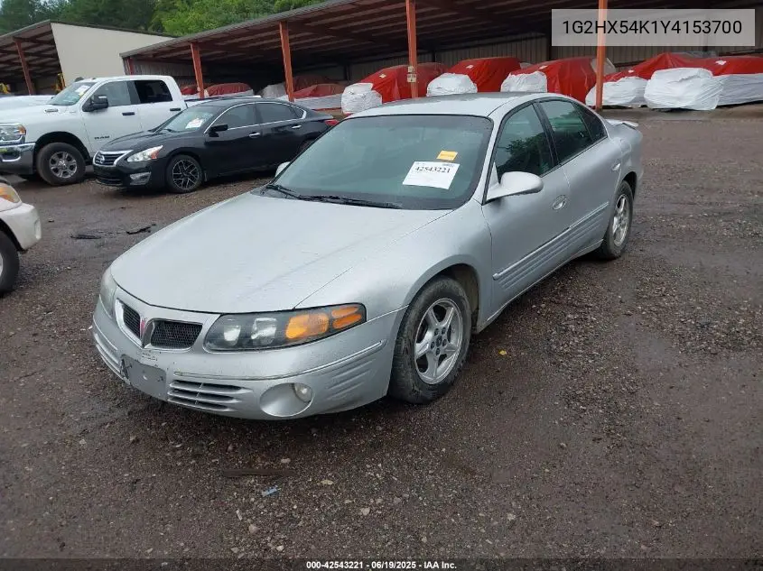 2000 Pontiac Bonneville Se VIN: 1G2HX54K1Y4153700 Lot: 42543221