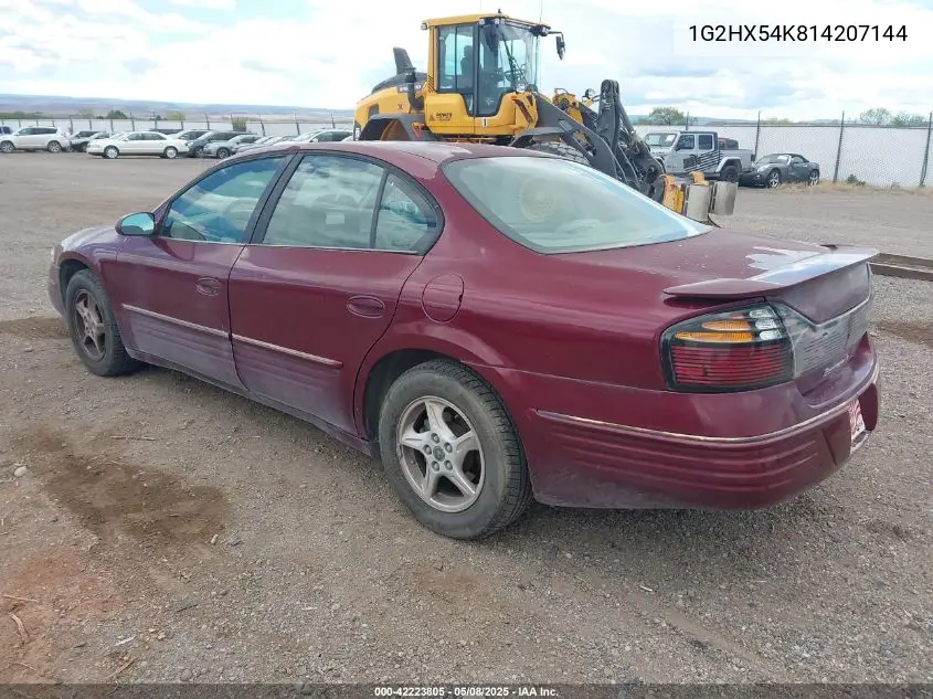 2001 Pontiac Bonneville Se VIN: 1G2HX54K814207144 Lot: 42223805