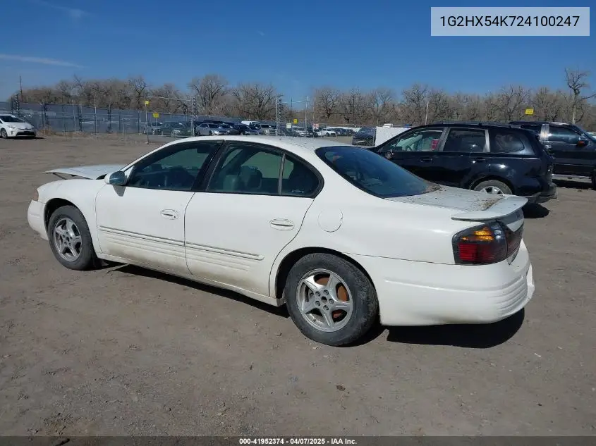 2002 Pontiac Bonneville Se VIN: 1G2HX54K724100247 Lot: 41952374