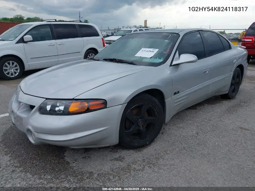 2002 Pontiac Bonneville Sle VIN: 1G2HY54K824118317 Lot: 42142846