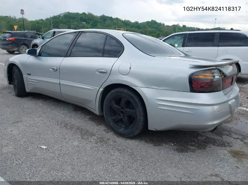2002 Pontiac Bonneville Sle VIN: 1G2HY54K824118317 Lot: 42142846