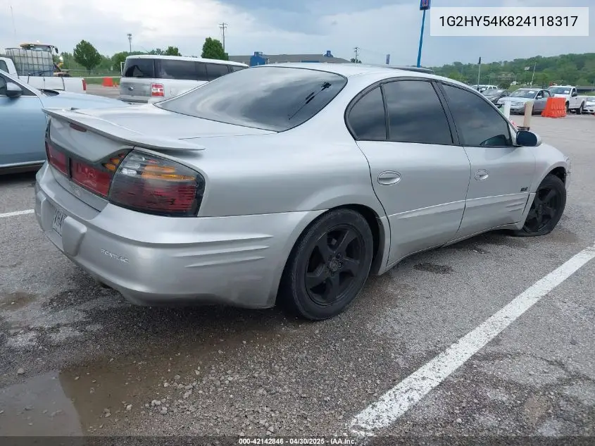 2002 Pontiac Bonneville Sle VIN: 1G2HY54K824118317 Lot: 42142846