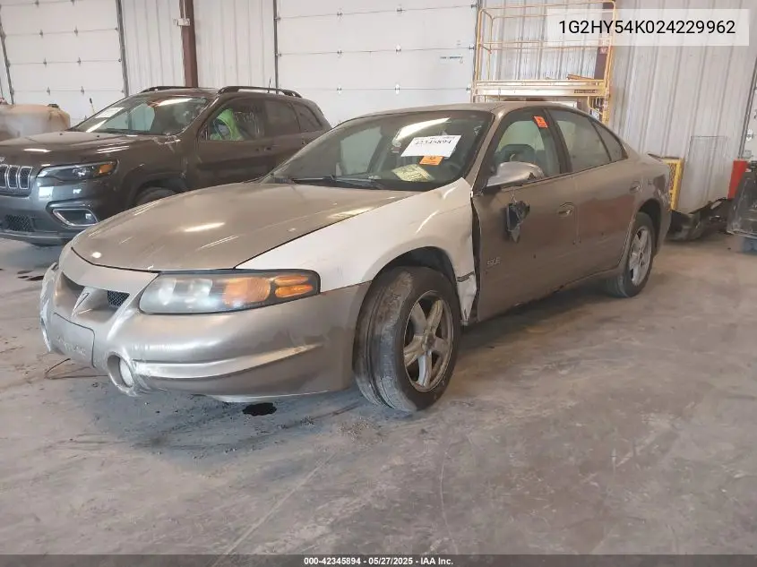 2002 Pontiac Bonneville Sle VIN: 1G2HY54K024229962 Lot: 42345894