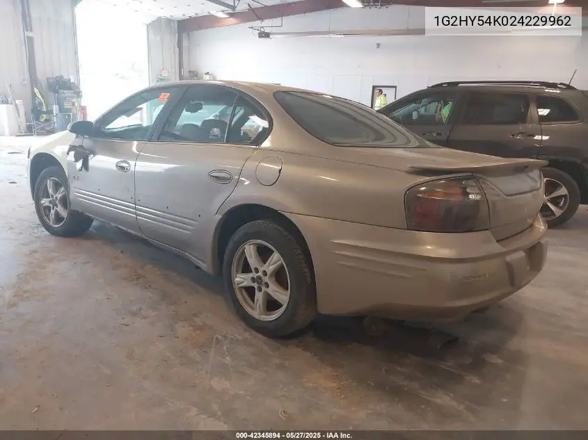 2002 Pontiac Bonneville Sle VIN: 1G2HY54K024229962 Lot: 42345894