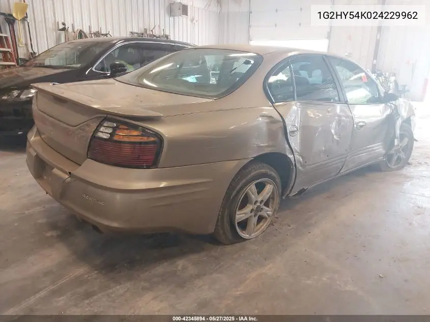 2002 Pontiac Bonneville Sle VIN: 1G2HY54K024229962 Lot: 42345894