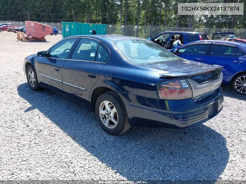 2002 Pontiac Bonneville Se VIN: 1G2HX54KX24137874 Lot: 42443136