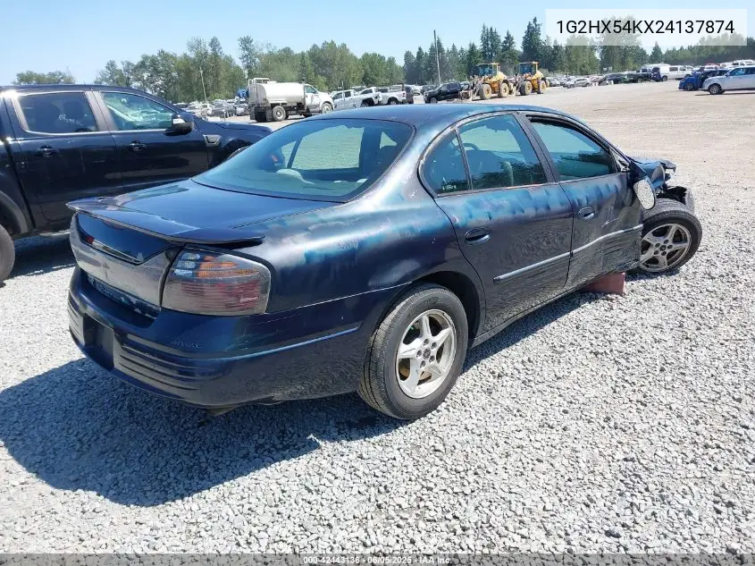2002 Pontiac Bonneville Se VIN: 1G2HX54KX24137874 Lot: 42443136