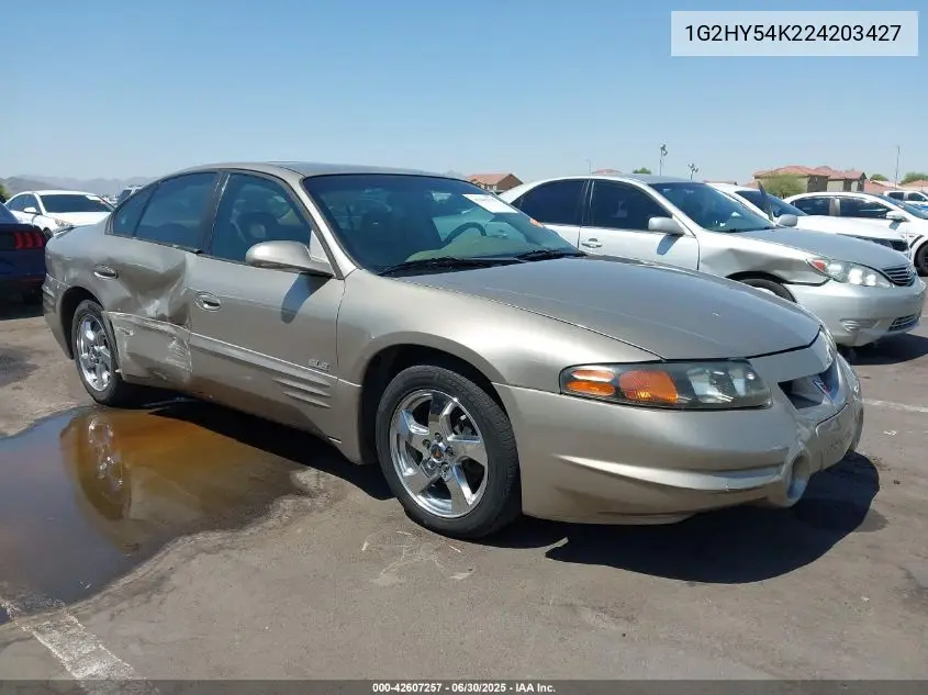 2002 Pontiac Bonneville Sle VIN: 1G2HY54K224203427 Lot: 42607257