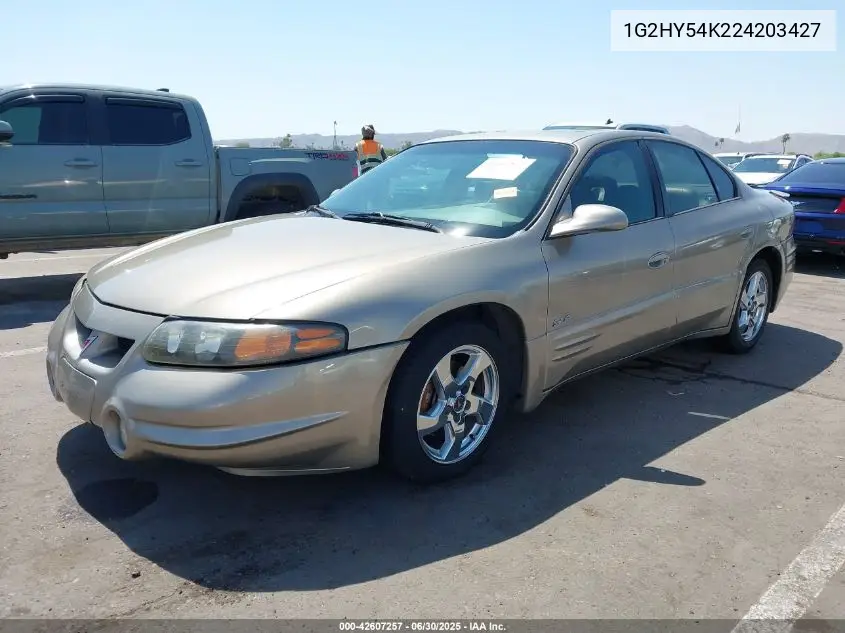 2002 Pontiac Bonneville Sle VIN: 1G2HY54K224203427 Lot: 42607257