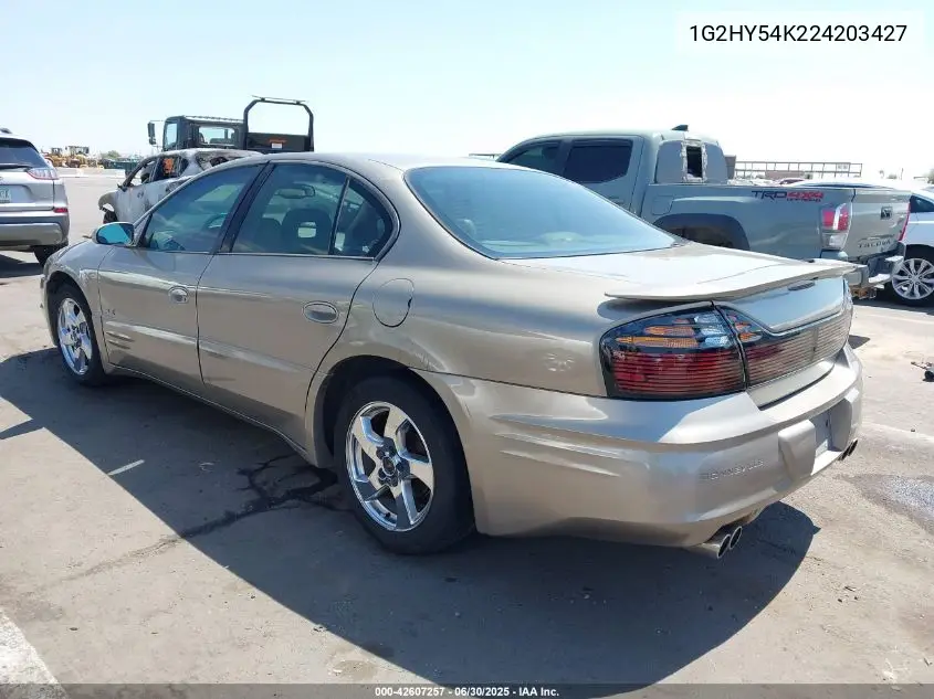 2002 Pontiac Bonneville Sle VIN: 1G2HY54K224203427 Lot: 42607257
