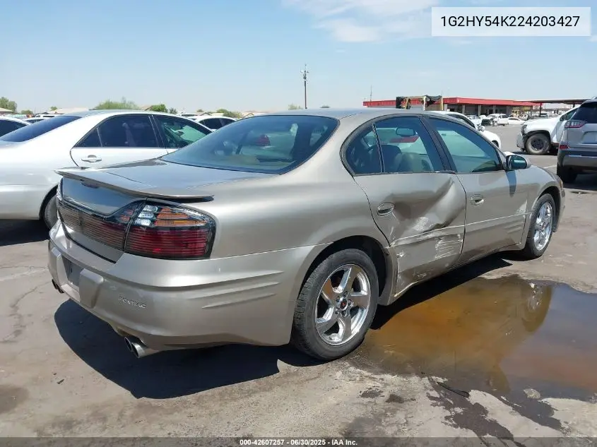 2002 Pontiac Bonneville Sle VIN: 1G2HY54K224203427 Lot: 42607257