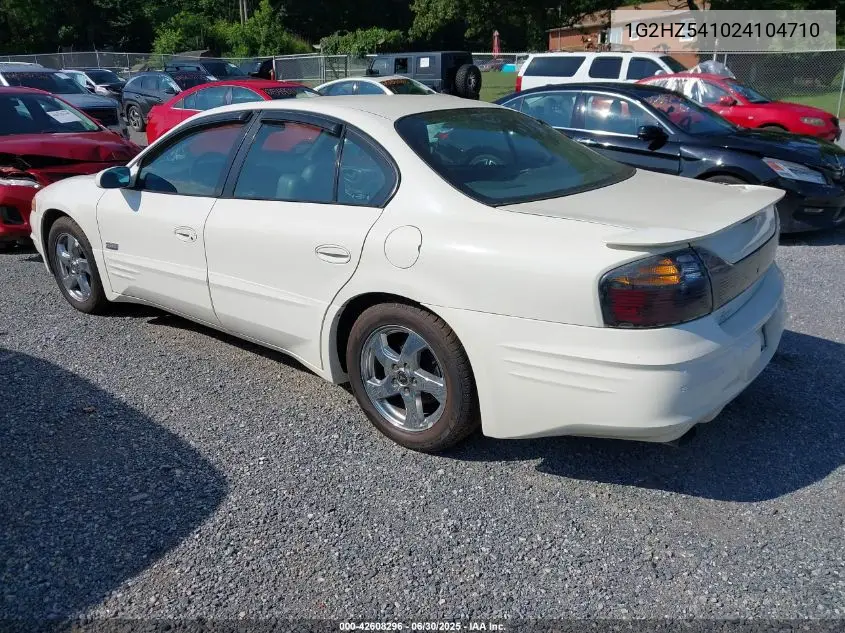2002 Pontiac Bonneville Ssei VIN: 1G2HZ541024104710 Lot: 42608296