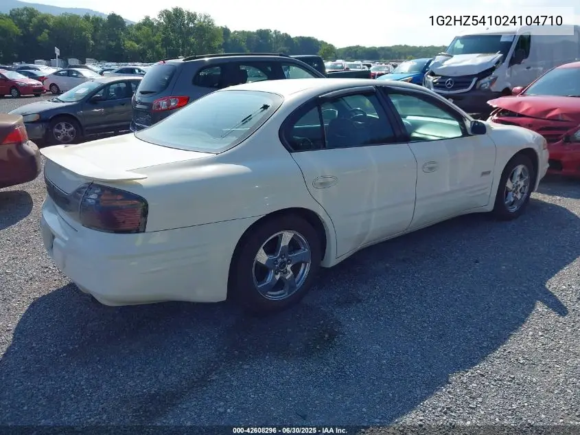 2002 Pontiac Bonneville Ssei VIN: 1G2HZ541024104710 Lot: 42608296