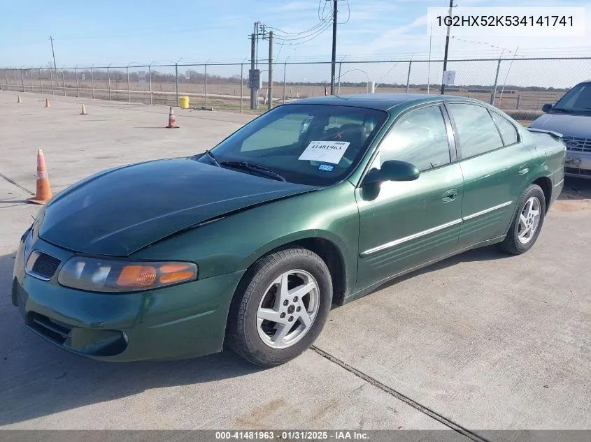 2003 Pontiac Bonneville Se VIN: 1G2HX52K534141741 Lot: 41481963