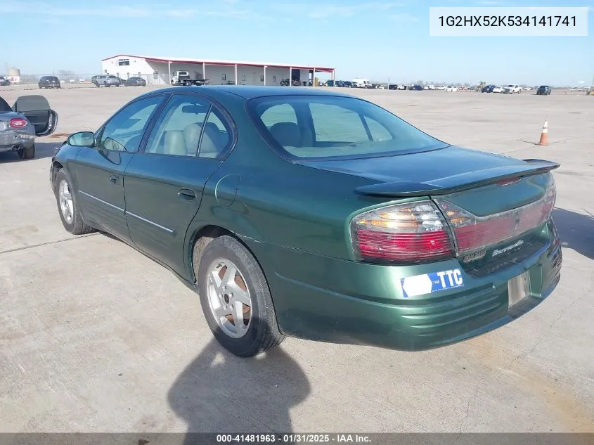 2003 Pontiac Bonneville Se VIN: 1G2HX52K534141741 Lot: 41481963