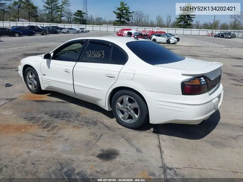 2003 Pontiac Bonneville Sle VIN: 1G2HY52K134202421 Lot: 42136163