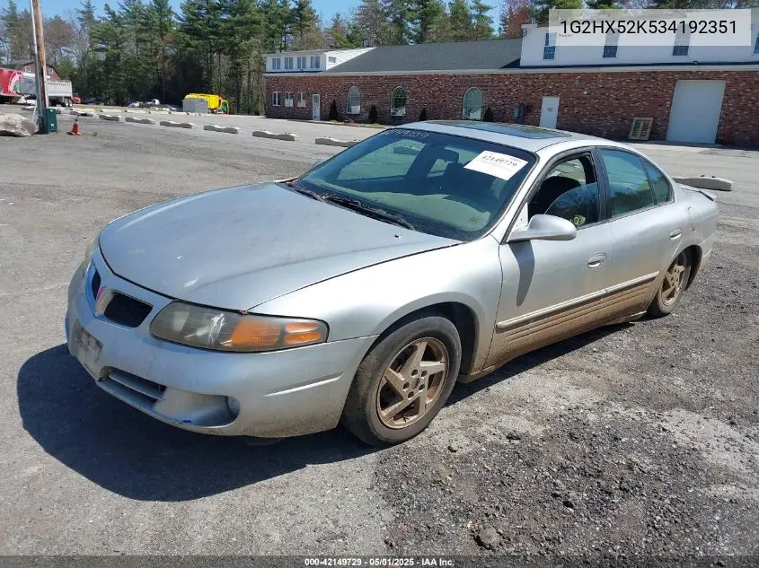2003 Pontiac Bonneville Se VIN: 1G2HX52K534192351 Lot: 42149729